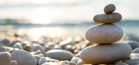 Stone composition on the beach